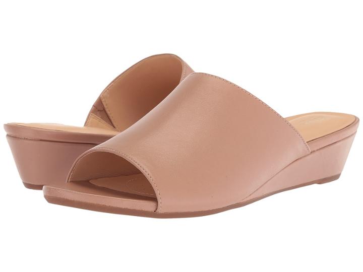 Clarks Parram Waltz (beige Leather) Women's Slide Shoes