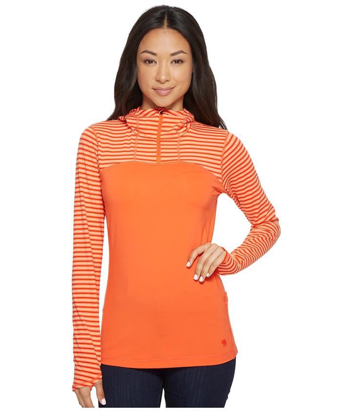 Mountain Hardwear Butterlicious Long Sleeve Hoodie (bright Ember) Women's Long Sleeve Pullover