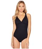 Athena Solid Crisscross One-piece (black) Women's Swimsuits One Piece