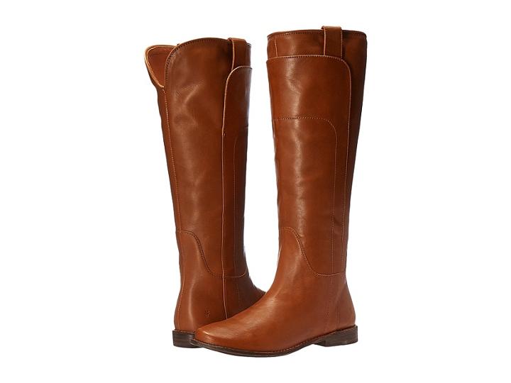 Frye Paige Tall Riding (cognac Smooth Polished Veg) Women's Pull-on Boots