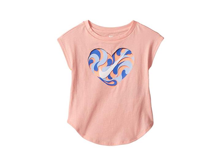 Nike Kids Wavy Heart Short Sleeve Hi-lo Tee (toddler) (iced Pink) Girl's T Shirt