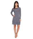 Michael Michael Kors Rope Geo T-shirt Dress (true Navy/white) Women's Dress