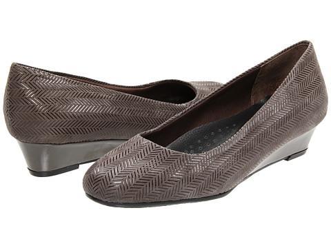 Trotters Lauren (dark Grey Suede Patent Leather) Women's Wedge Shoes