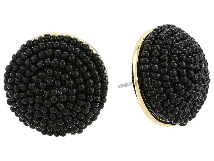 Kate Spade New York The Bead Goes On Button Studs Earrings (black) Earring