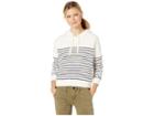 Lauren Ralph Lauren Striped Terry Hoodie (mascarpone Cream/navy) Women's Clothing