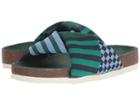 Tory Sport Tech Knit Slide (golf Green/multicolor) Women's Slide Shoes