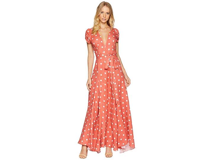 Jen's Pirate Booty Technicolor Mythology Wrap Dress (polka Dot Persimmon) Women's Dress