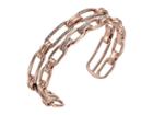 Michael Kors Iconic Link Pave Open Double Cuff Bracelet (rose Gold) Bracelet