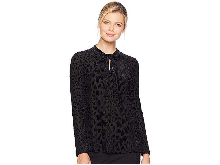 Tribal Long Sleeve Top With Front Bow (black) Women's Long Sleeve Pullover