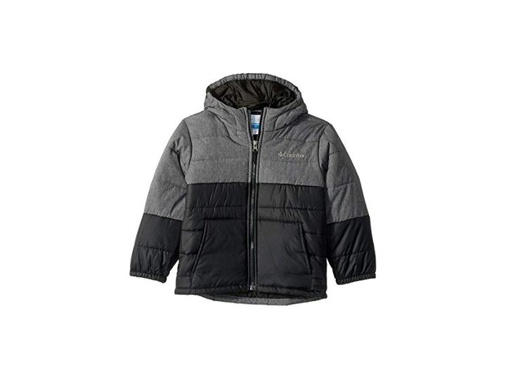 Columbia Kids Puffecttm Jacket (little Kids/big Kids) (black Heather/black) Boy's Coat