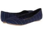 Dr. Scholl's Friendly (elegant Navy/pinstripe) Women's Flat Shoes