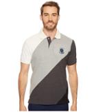 U.s. Polo Assn. Slim Fit Striped Short Sleeve Pique Polo Shirt (dark Heather Grey) Men's Short Sleeve Pullover