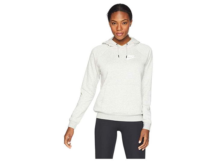 Nike Rally Hoodie (grey Heather/pale Grey/white) Women's Sweatshirt