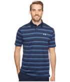 Under Armour Golf Coolswitch Bermuda Stripe (academy/overcast Gray) Men's Short Sleeve Knit