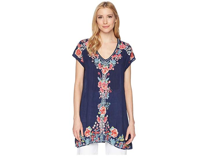 Johnny Was Pari Tunic (blue Night) Women's Blouse