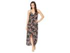 American Rose Helen Floral Maxi Dress (black) Women's Dress