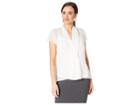 Calvin Klein Short Sleeve Woven Pullover (cream) Women's Clothing