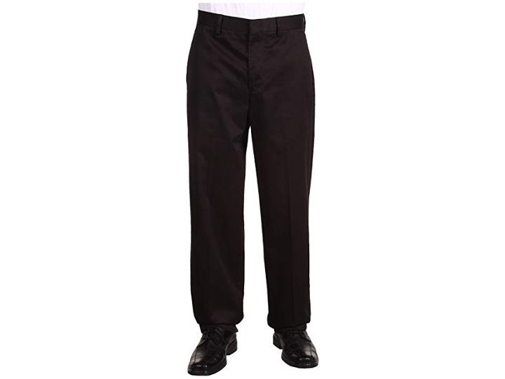 Dockers Signature Khaki D4 Relaxed Fit Flat Front (black) Men's Dress Pants