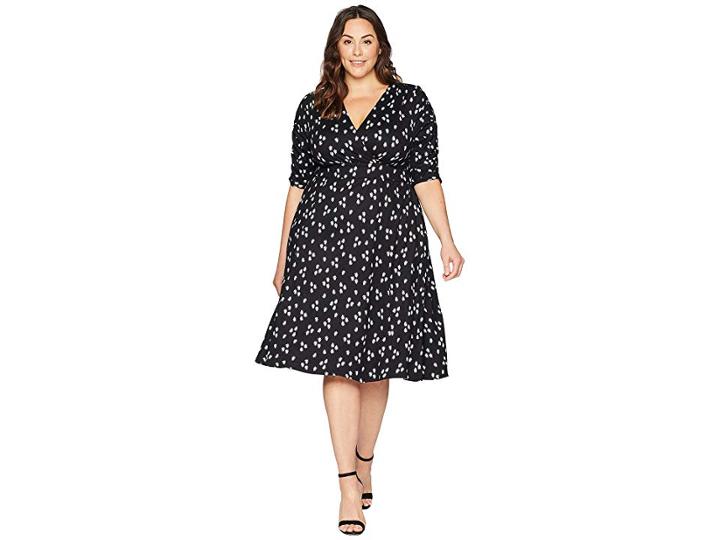 Kiyonna Gabriella Dress (retro Dot Floral) Women's Dress