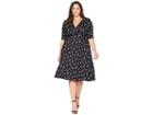 Kiyonna Gabriella Dress (retro Dot Floral) Women's Dress