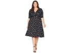 Kiyonna Gabriella Dress (retro Dot Floral) Women's Dress