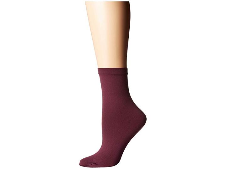 Wolford Velvet 66 Socks (eggplant) Women's Crew Cut Socks Shoes