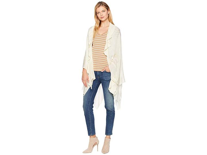 Lauren Ralph Lauren Ruffle Ruana (ivory) Scarves