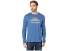 Life Is Good Snowy Mountains Smooth Long Sleeve T-shirt (vintage Blue) Men's T Shirt