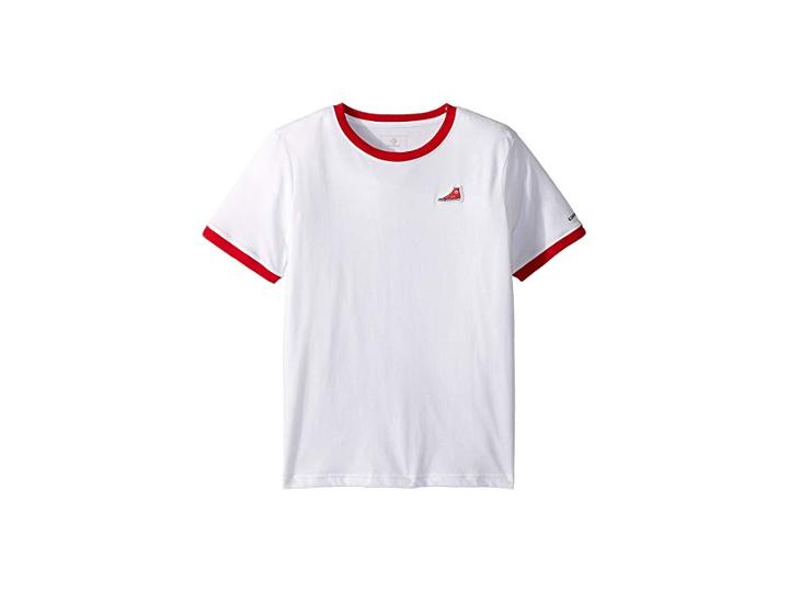 Converse Kids Short Sleeve Knit Top (big Kids) (white) Boy's Short Sleeve Knit