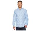 Bugatchi Long Sleeve Spread Collar Woven Shaped (air Blue) Men's Clothing