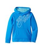 Nike Kids Therma Pullover Training Hoodie (little Kids/big Kids) (light Photo Blue/polarized Blue) Girl's Sweatshirt