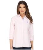 U.s. Polo Assn. Long Sleeve Solid Oxford Shirt (classic Pink) Women's Long Sleeve Button Up