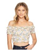 Astr The Label Tori Top (blue/pink Floral) Women's Clothing