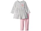 Joules Kids Dress And Leggings Set (infant) (cream Pencil Stripe) Girl's Active Sets