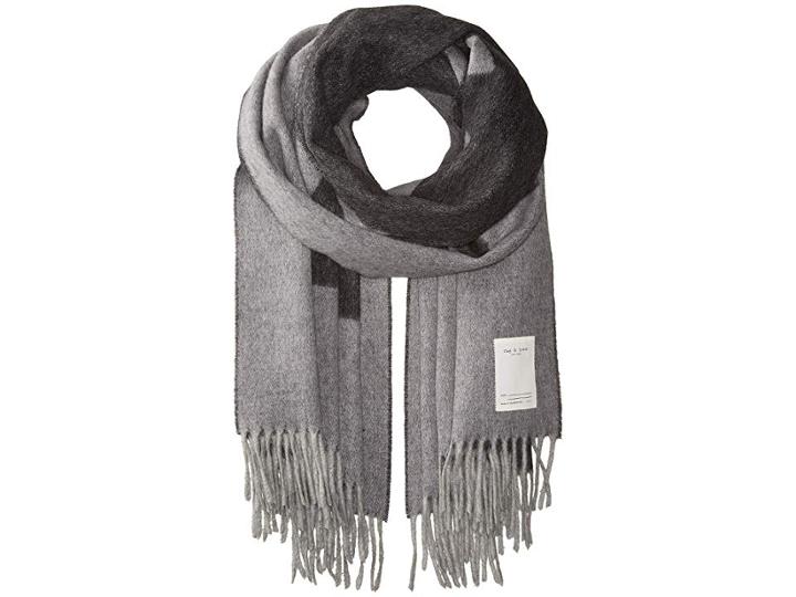Rag & Bone Classic Wool Graphic Scarf (grey Multi) Scarves