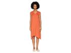 Eileen Fisher Lightweight Viscose Jersey V-neck Dress (orange Pekoe) Women's Dress