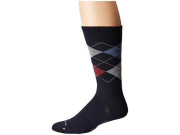 Feetures Argyle Ultra Light Crew Sock (navy) Crew Cut Socks Shoes