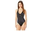 Rvca Solid Shimmer One-piece (black) Women's Swimsuits One Piece