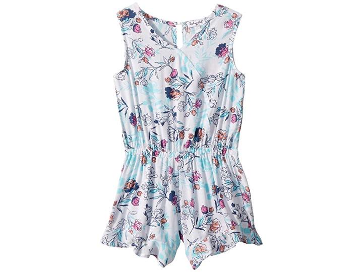 Splendid Littles Floral Print Voile Romper (big Kids) (off-white/floral) Girl's Jumpsuit & Rompers One Piece