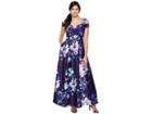 Sangria Cold Shoulder Floral Print Evening Gown With Pockets (multi) Women's Dress