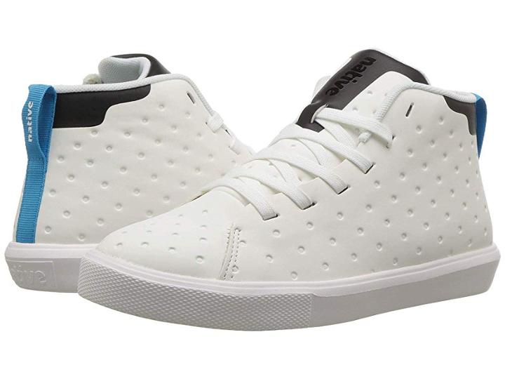 Native Kids Shoes Monaco Mid Ct (little Kid) (shell White Ct/jiffy Black/shell White) Kids Shoes
