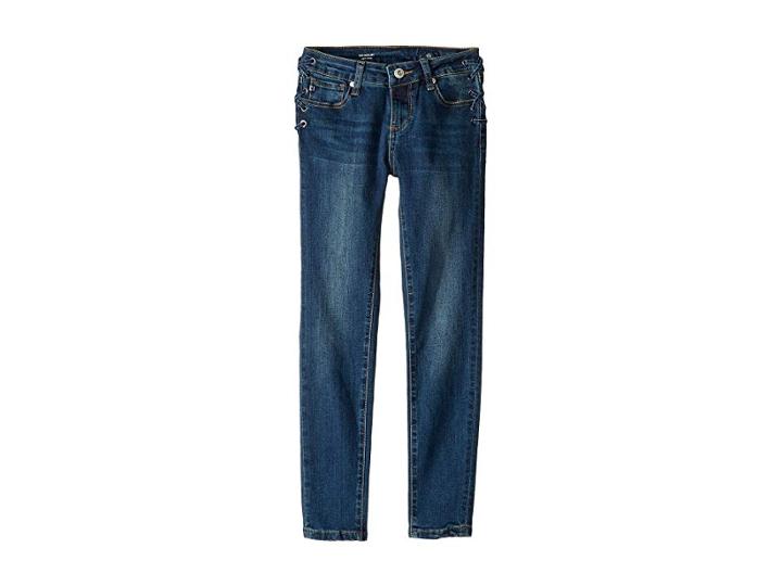 Ag Adriano Goldschmied Kids Laced-up Super Skinny Jeans In Mellow Blue (big Kids) (mellow Blue) Girl's Jeans