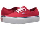 Vans Authentic Platform 2.0 ((canvas) Racing Red/true White) Skate Shoes