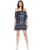 Bcbgeneration Cold Shoulder Elasticated Dress (navy Multi) Women's Dress