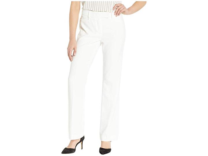 Tahari By Asl Crepe Trouser Pants (white) Women's Casual Pants