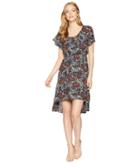 Angie 1/2 Cap Sleeve Round Neck Dress (black) Women's Dress