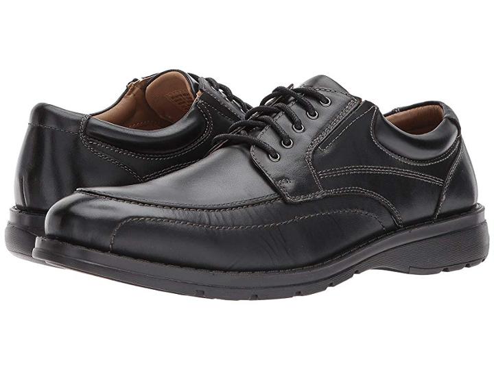 Dockers Barker Moc Toe Oxford (black Polished Full Grain) Men's Shoes