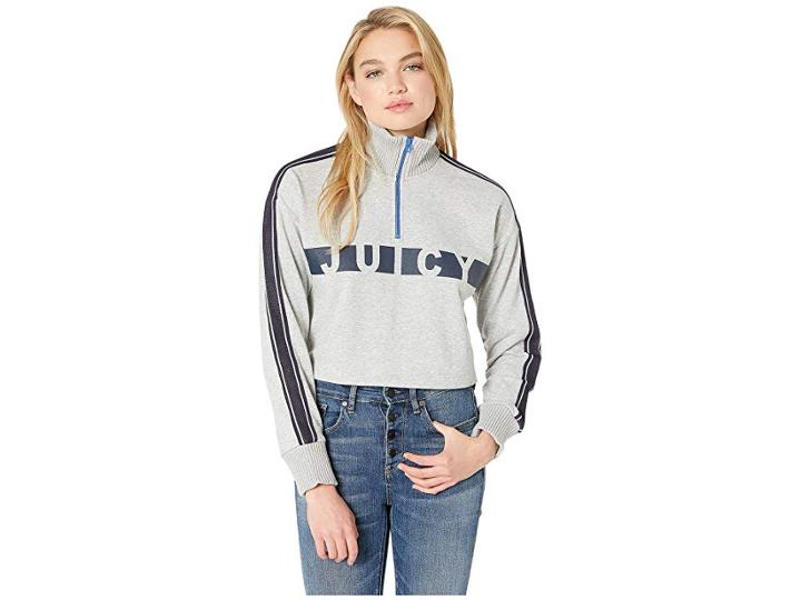 Juicy Couture Juicy Racer Terry Pullover (heather Cozy) Women's Clothing