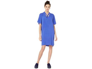 Nevereven Tie Front Ruched Dress (lapis) Women's Dress