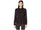 Kate Spade New York Athleisure Dashing Beauty Terry Ruffle Hoodie (black) Women's Sweatshirt